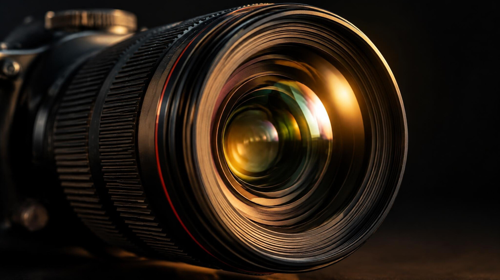 Camera lens close-up